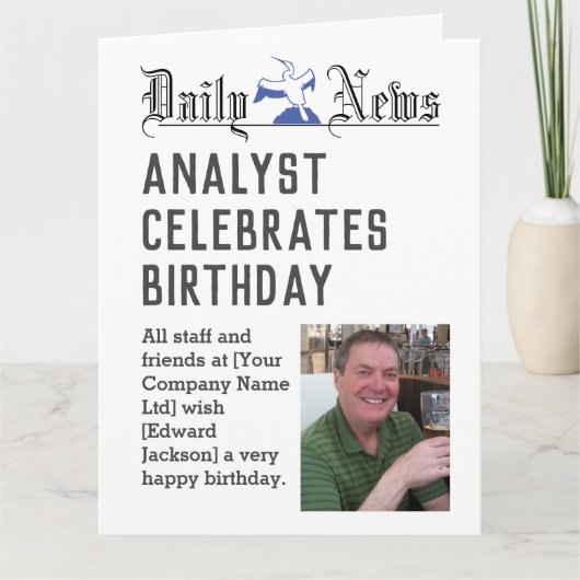 Verjaardag Kaart voor analist om te personaliseren (Voorkant)