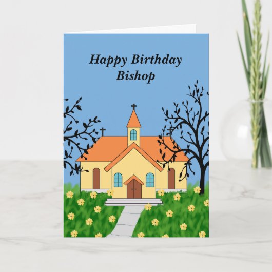 Verjaardag Kaart voor Bishop Illustrated Church (Voorkant)