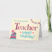  Verjaardag Kaart voor Docent, Bunting, Geschenken (Voorkant)