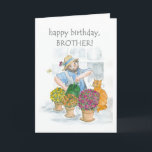 Verjaardag Kaart voor een broertje - Tuinieren<br><div class="desc">Een Kaart voor de verjaardag van een broeder,  met een man dat geniet van het verzorgen van zijn planten,  van een aquarelillustratie van Judy Adamson. Voel je vrij om de binnenste tekst te bewerken of te verwijderen en wijzigingen in de voorste omslagtekst aan te vragen via mijn winkel.</div>