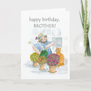 Verjaardag Kaart voor een broertje - Tuinieren