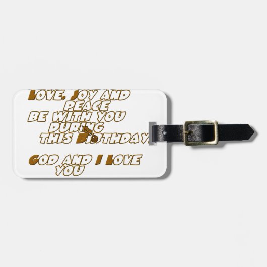 Verjaardag Kaart voor een Christelijke vriend Bagagelabel (Voorkant horizontaal)