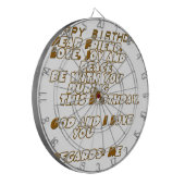 Verjaardag Kaart voor een Christelijke vriend Dartbord (Voorkant Links)
