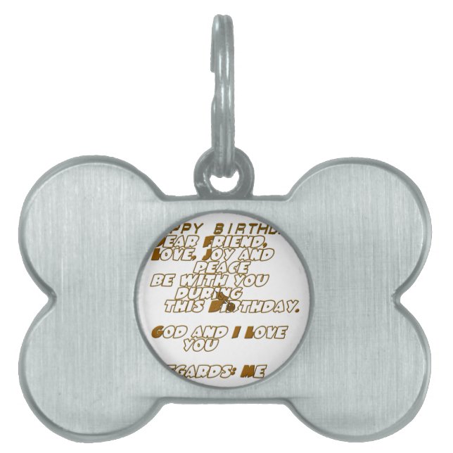 Verjaardag Kaart voor een Christelijke vriend Huisdieren Naamplaatje (voorkant)