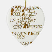 Verjaardag Kaart voor een Christelijke vriend Keramisch Ornament (Rechts)