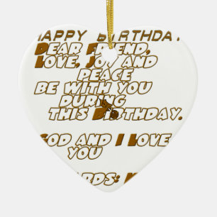 Verjaardag Kaart voor een Christelijke vriend Keramisch Ornament