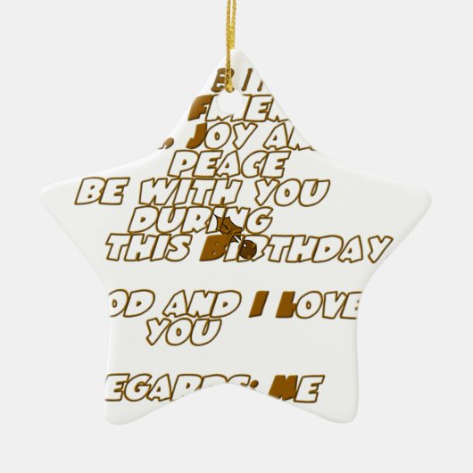 Verjaardag Kaart voor een Christelijke vriend Keramisch Ornament (Voorkant)