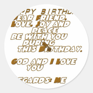 Verjaardag Kaart voor een Christelijke vriend Ronde Sticker