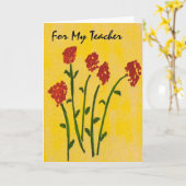 Verjaardag Kaart voor een leerkracht (Gele Bloem)