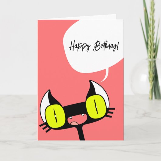 Verjaardag Kaart voor een meisje met een grappig k (Voorkant)