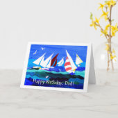 Verjaardag Kaart voor een Vader - Zeilen (Gele Bloem)