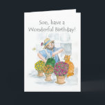 Verjaardag Kaart voor een zoon - Tuinieren<br><div class="desc">Een Kaart voor de verjaardag van een zoon,  met een man dat geniet van het verzorgen van zijn planten,  van een aquarelillustratie van Judy Adamson. Voel je vrij om de binnenste tekst te bewerken of te verwijderen en wijzigingen in de voorste omslagtekst aan te vragen via mijn winkel.</div>