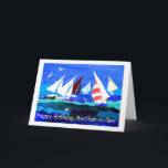 Verjaardag Kaart voor een zwager - Zeilen<br><div class="desc">Kaart Een verjaardagscollage voor een zwager,  met een zeegezicht met jachten,  van een handgeschilderde papieren collage van Judy Adamson. De binnenkant is volledig aanpasbaar en als u wilt dat de tekst op de voorkant wordt gewijzigd,  neem dan contact met mij op via mijn winkel.</div>