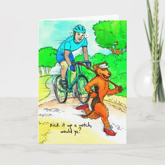 Verjaardag Kaart voor fietser met Airedale Terrier (Voorkant)