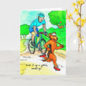 Verjaardag Kaart voor fietser met Airedale Terrier (Gele Bloem)