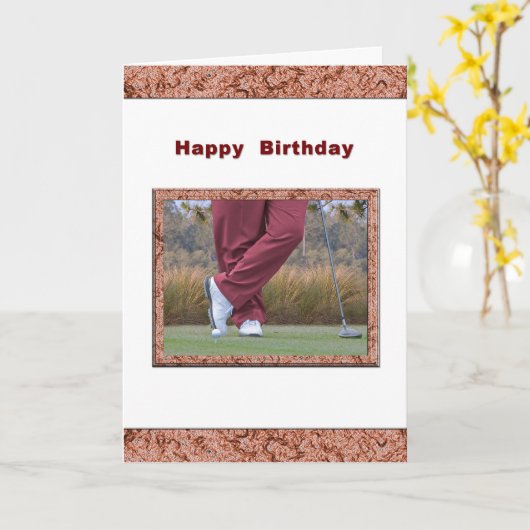 Verjaardag Kaart voor golfer (Gele Bloem)