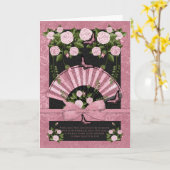 Verjaardag Kaart voor iemand speciaal met fan Roze (Gele Bloem)