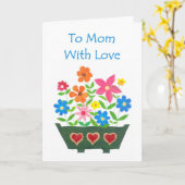 Verjaardag Kaart voor mama - Flower Power (Gele Bloem)