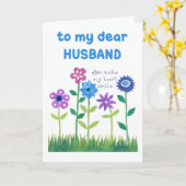 Verjaardag Kaart voor Man - Flower Power (Gele Bloem)