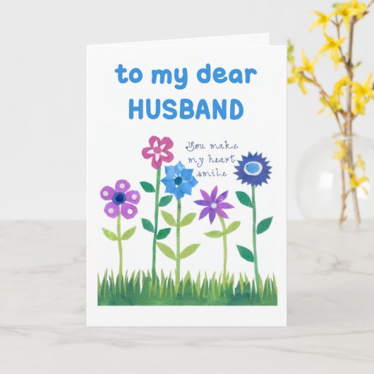 Verjaardag Kaart voor Man - Flower Power (Gele Bloem)