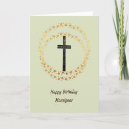 Verjaardag Kaart voor Monsignor met Cross