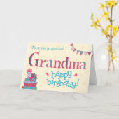  Verjaardag Kaart voor Oma, Bunting, Geschenken (Gele Bloem)