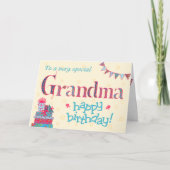  Verjaardag Kaart voor Oma, Bunting, Geschenken (Voorkant)