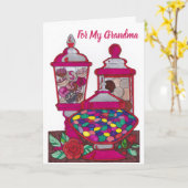 Verjaardag Kaart voor oma - Jelly Bean 1 (Gele Bloem)