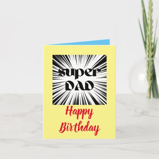 Verjaardag Kaart voor papa, Superhero Thema (Voorkant)