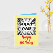 Verjaardag Kaart voor papa, Superhero Thema (Gele Bloem)