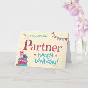 Verjaardag Kaart voor Partner, Bunting, Gifts