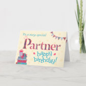  Verjaardag Kaart voor Partner, Bunting, Gifts (Voorkant)