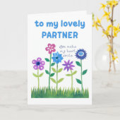 Verjaardag Kaart voor Partner - Flower Power (Gele Bloem)