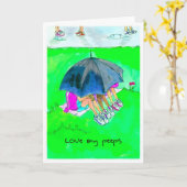 Verjaardag Kaart voor Runner - Running Peeps (Gele Bloem)