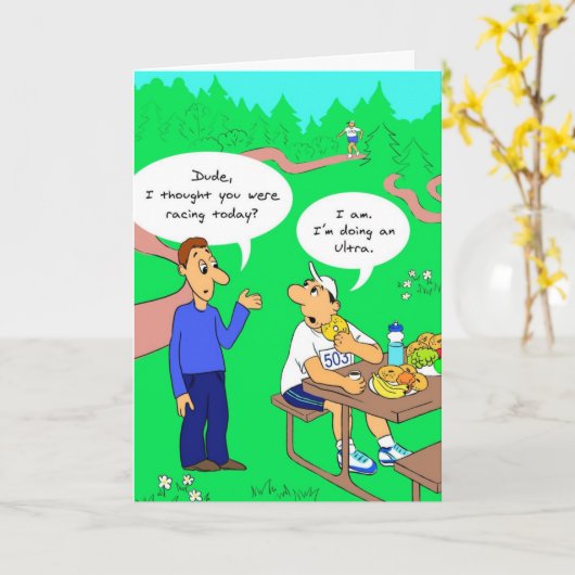 Verjaardag Kaart voor Runner - Ultra Running (Gele Bloem)