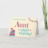  Verjaardag Kaart voor Tante, Bunting, Geschenken (Voorkant)