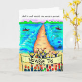 Verjaardag Kaart voor Triatleet - Newbie Triatleet (Gele Bloem)