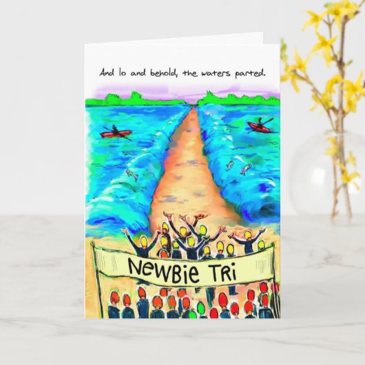 Verjaardag Kaart voor Triatleet - Newbie Triatleet (Gele Bloem)