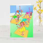 Verjaardag Kaart voor yogaliefhebber - Twisted Yog (Gele Bloem)