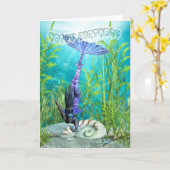 Verjaardag Kaart - Zeemeermin - Onderwaterlandscha (Gele Bloem)