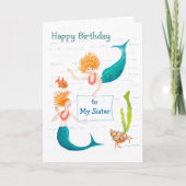 verjaardag Kaart - Zeemeerminnen (Voorkant)