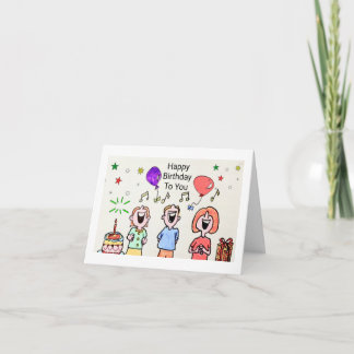 VERJAARDAG KAART - ZINGEN HAPPY BIRTHDAY VOOR JOU