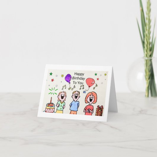 VERJAARDAG KAART - ZINGEN HAPPY BIRTHDAY VOOR JOU (Voorkant)