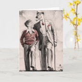 Verjaardag Kaart Zoon Vader Retro Vintage 1930's B (Gele Bloem)