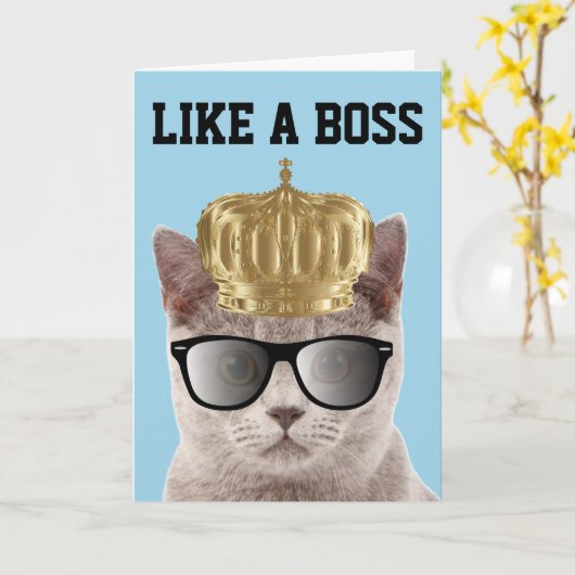 VERJAARDAG KAARTEN VOOR KAT ALS EEN BAAS (Gele Bloem)