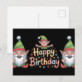 Verjaardag Kabouter en Elf Ontwerp Briefkaart (Voorkant / Achterkant)