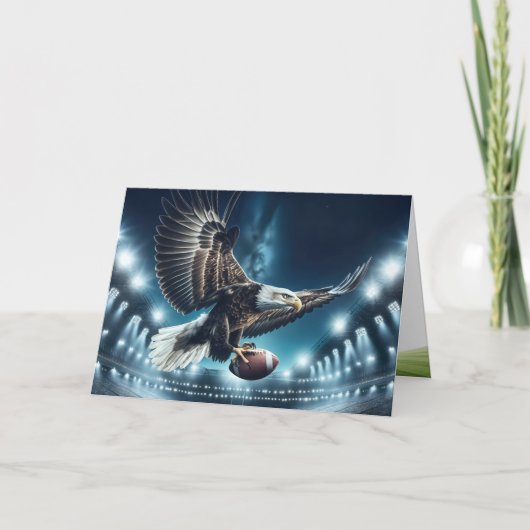 Verjaardag Kale Adelaar met een Football Kaart (Voorkant)