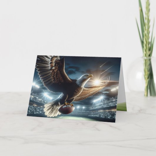 Verjaardag Kale Adelaar met een Football Kaart (Voorkant)