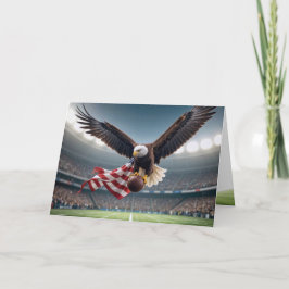 Verjaardag Kale Adelaar met een Football Kaart