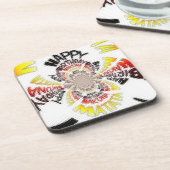 Verjaardag Kaleidoscope Art Print Bier Onderzetter (Linkerzijde)